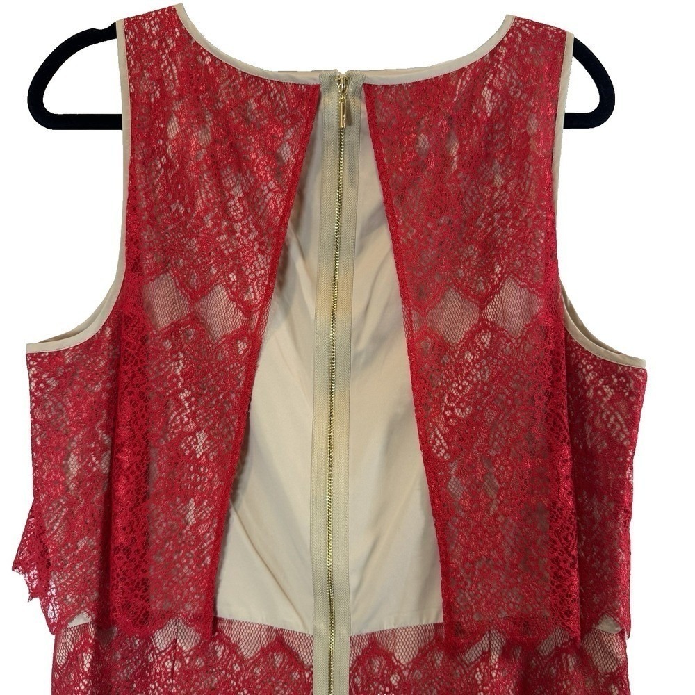 Kensie Red Lace Dress Romantic Feminine Cocktail Party Wedding Formal Size XL - Picture 4 of 10